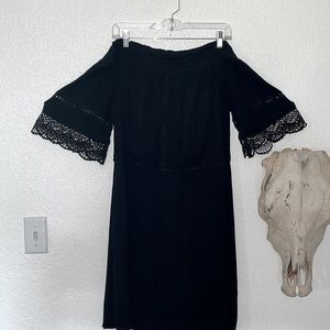 Off The Shoulders Black Dress